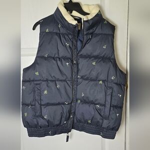 Universal Thread Navy Floral Puffer Vest